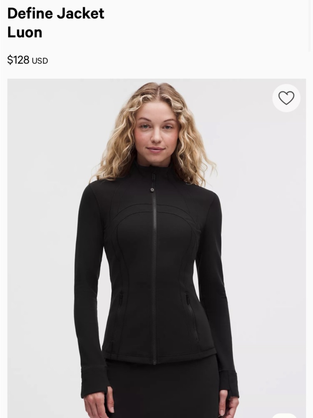 Lululemon Define Jacket Luon - size 2 in Black